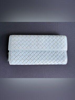 Bottega Veneta Light Blue Woven Clutch